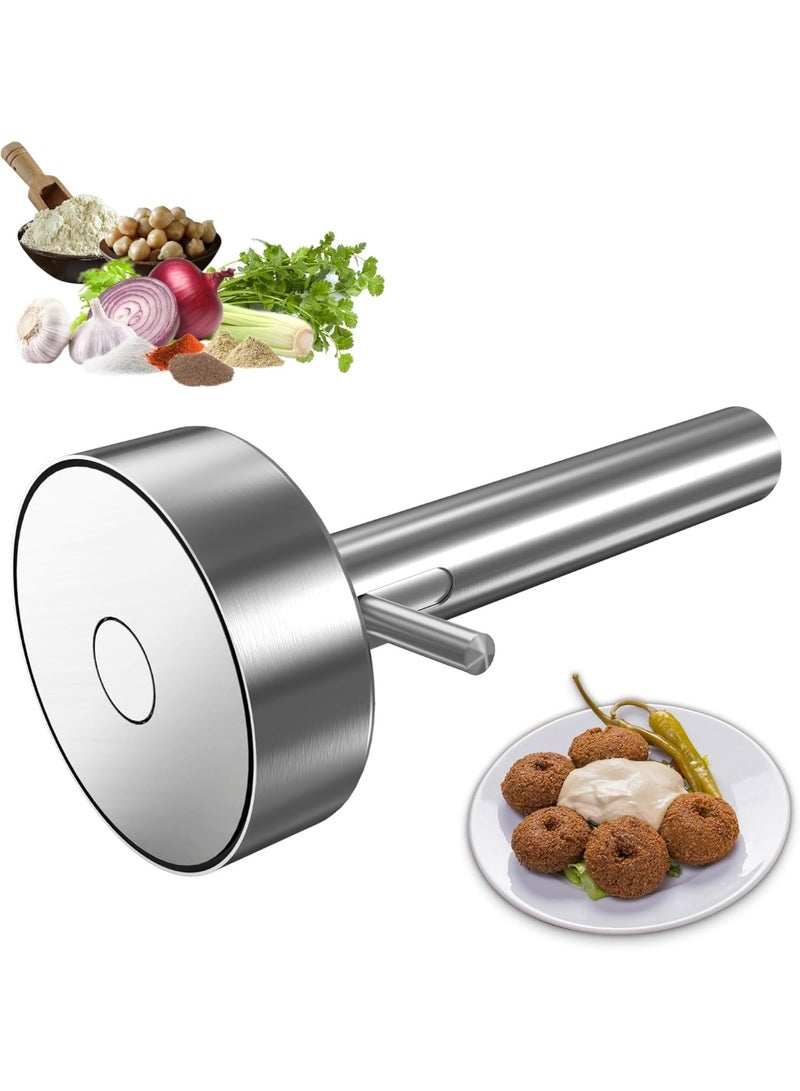 Falafel Scoop with Hole - Stainless Steel Professional Falafel Maker Scoop | Stainless-Steel Falafel Maker Tool Food Safe and Non-Sticky Falafel Baller Scoop Mold - Image 1